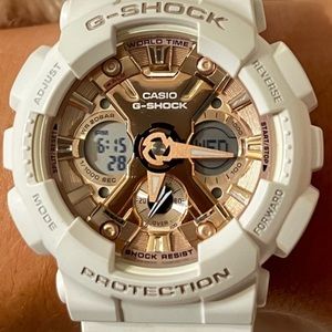 Womens Casio G-Shock White and Rose Gold Waterproof ShockResistant Watch